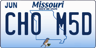 MO license plate CH0M5D