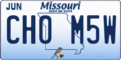 MO license plate CH0M5W