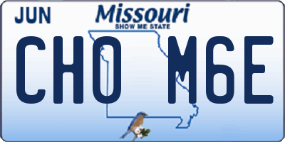MO license plate CH0M6E