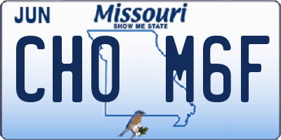 MO license plate CH0M6F
