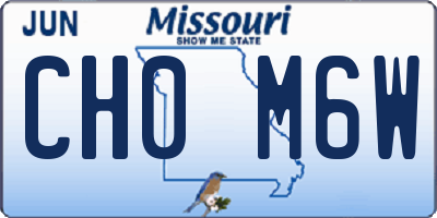 MO license plate CH0M6W