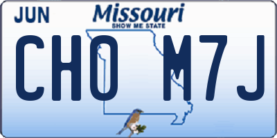 MO license plate CH0M7J