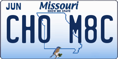 MO license plate CH0M8C
