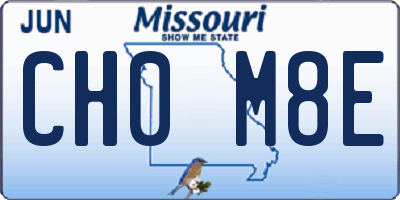 MO license plate CH0M8E