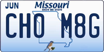 MO license plate CH0M8G