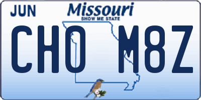 MO license plate CH0M8Z