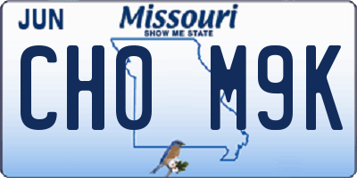 MO license plate CH0M9K