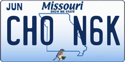 MO license plate CH0N6K