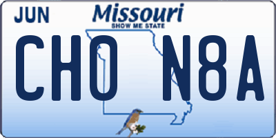 MO license plate CH0N8A