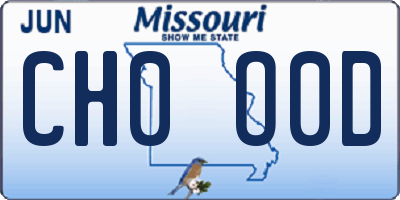 MO license plate CH0O0D