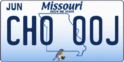 MO license plate CH0O0J