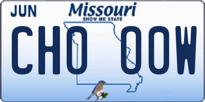 MO license plate CH0O0W