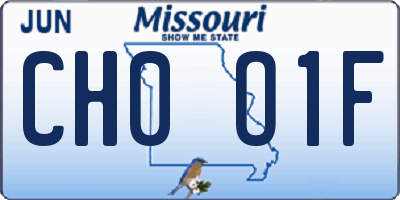 MO license plate CH0O1F