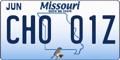 MO license plate CH0O1Z