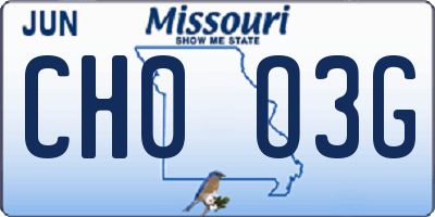 MO license plate CH0O3G