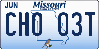 MO license plate CH0O3T
