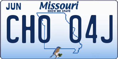 MO license plate CH0O4J