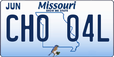 MO license plate CH0O4L