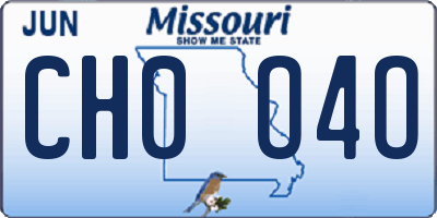 MO license plate CH0O4O