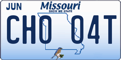 MO license plate CH0O4T
