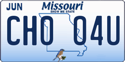 MO license plate CH0O4U