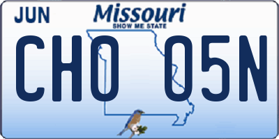 MO license plate CH0O5N