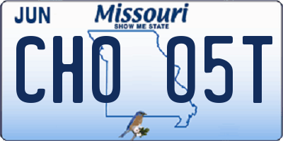 MO license plate CH0O5T
