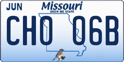 MO license plate CH0O6B