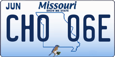 MO license plate CH0O6E