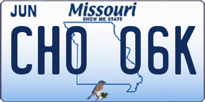 MO license plate CH0O6K