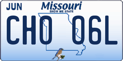 MO license plate CH0O6L