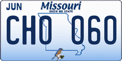 MO license plate CH0O6O
