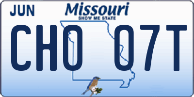 MO license plate CH0O7T