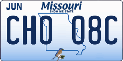 MO license plate CH0O8C