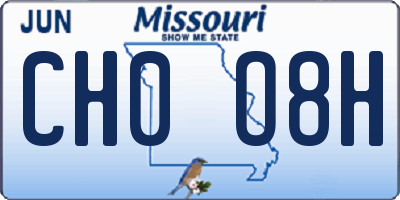 MO license plate CH0O8H
