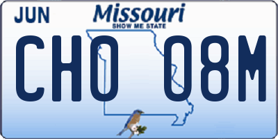 MO license plate CH0O8M