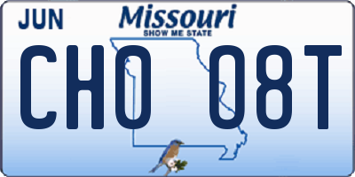 MO license plate CH0O8T