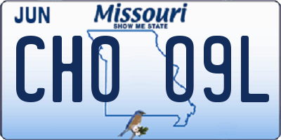MO license plate CH0O9L