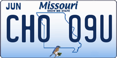 MO license plate CH0O9U