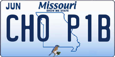 MO license plate CH0P1B