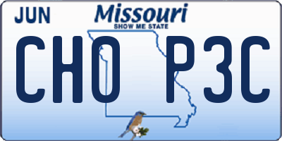 MO license plate CH0P3C