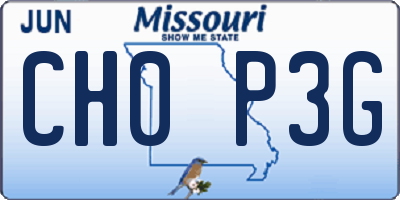 MO license plate CH0P3G