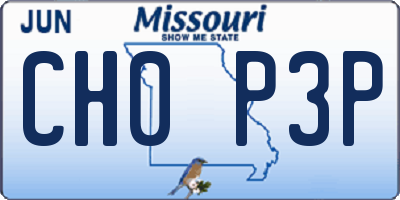 MO license plate CH0P3P