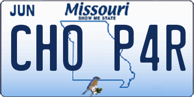 MO license plate CH0P4R