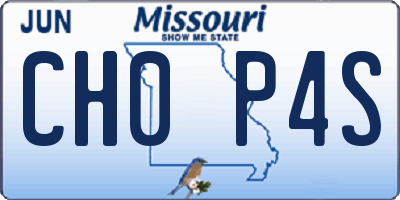 MO license plate CH0P4S