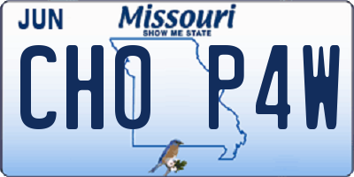 MO license plate CH0P4W