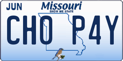 MO license plate CH0P4Y