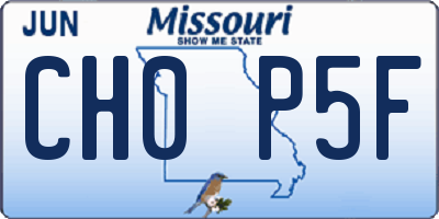 MO license plate CH0P5F