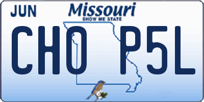 MO license plate CH0P5L