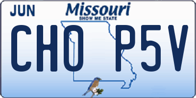 MO license plate CH0P5V